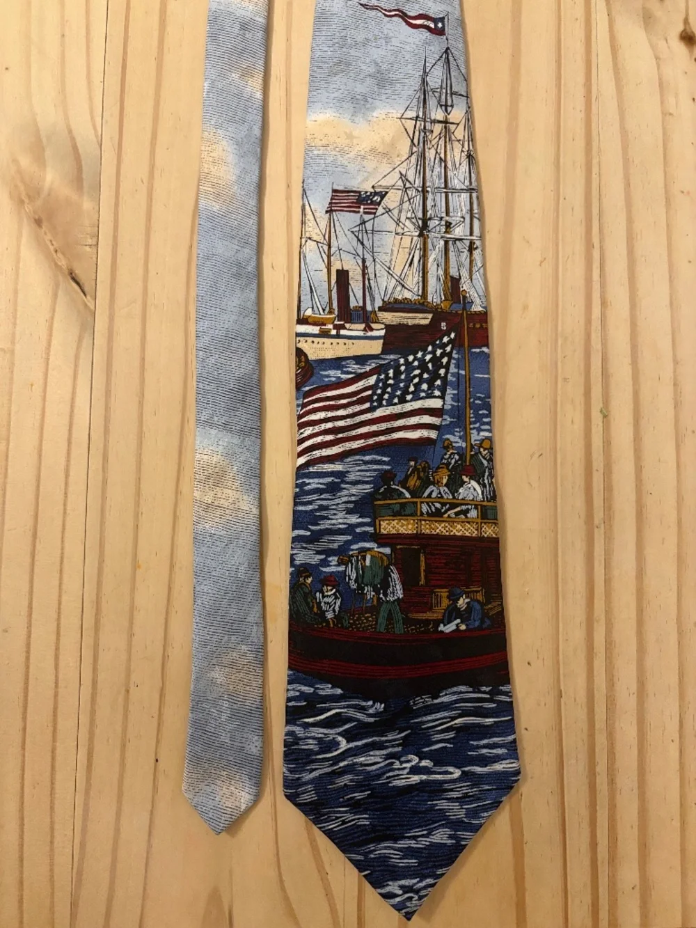 Vintage Tango by Max Raab Americana Series Silk Tie - New York Harbor 1910